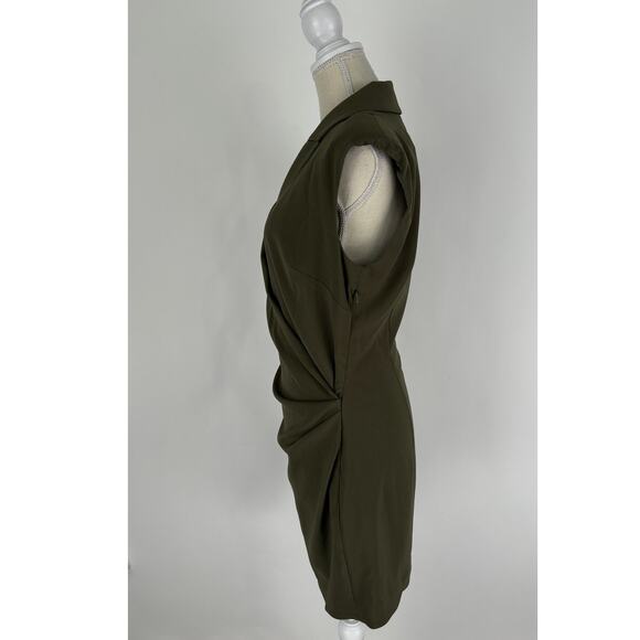 Express Sleeveless Wrap Asymmetrical Hem Mini Blazer Dress Womens 12 Green New - Picture 6 of 13